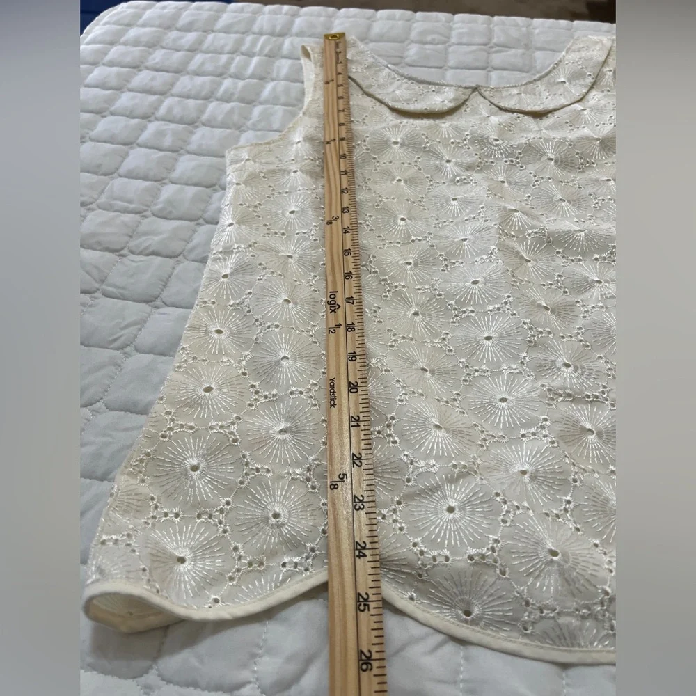 Tulle | Anthropologie | XL Ivory Eyelet Top | Peter Pan Collar | Vintage Look - Picture 11 of 12
